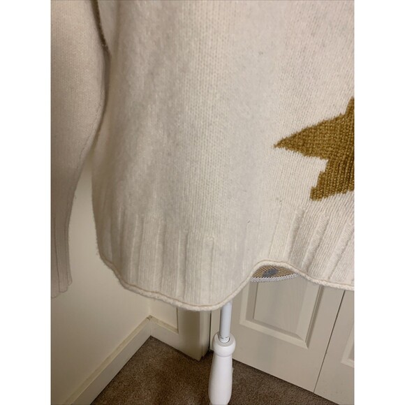 Madewell Star Pullover Sweater Cream 100% Merino Wool Women’s Large Cozy - Picture 4 of 12